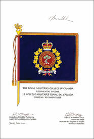 Approbation du drapeau régimentaire du Collège militaire royal du Canada