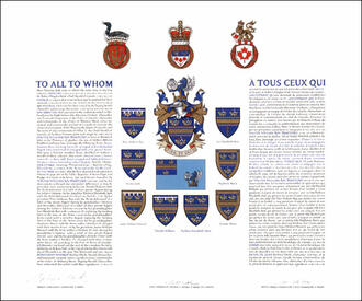 Lettres patentes concédant des emblèmes héraldiques à Walter William Roy Bradford