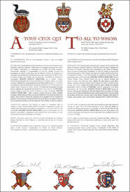 Lettres patentes concédant des emblèmes héraldiques à Joseph Léonce Bernard
