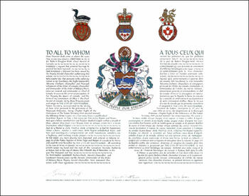 Letters patent granting heraldic emblems to The City of Whitehorse