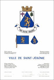 Lettres patentes concédant des emblèmes héraldiques à la Ville de Saint-Jérôme
