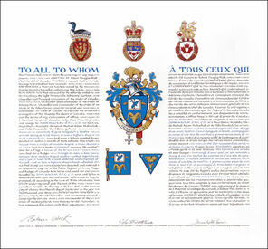 Lettres patentes concédant des emblèmes héraldiques à John Mackay