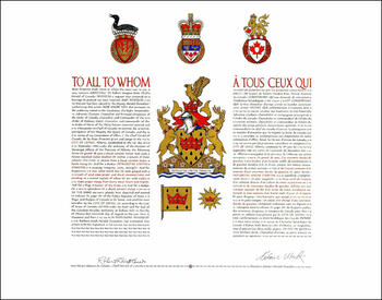 Letters patent granting heraldic emblems to the City of Leduc