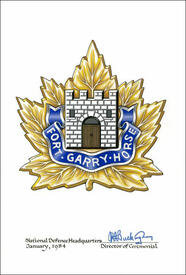 Approval of the Badge of The Fort Garry Horse