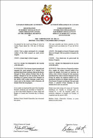 Letters patent registering the Armoirial Bearings of The Corporation of Delta