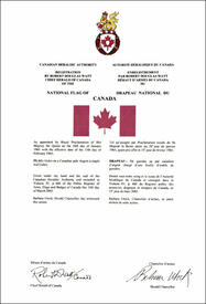 Lettres patentes enregistrant le drapeau national du Canada Lettres patentes enregistrant le drapeau national du Canada