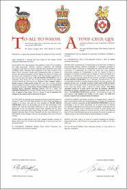 Lettres patentes concédant des emblèmes héraldiques à Blair Keith Churchill Lettres patentes concédant des emblèmes héraldiques à Blair Keith Churchill