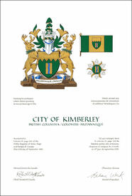 Lettres patentes concédant des emblèmes héraldiques à la City of Kimberley Lettres patentes concédant des emblèmes héraldiques à la City of Kimberley