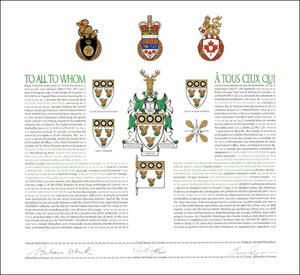 Lettres patentes concédant des emblèmes héraldiques à Wilson Hastings Paterson