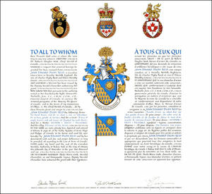 Lettres patentes concédant des emblèmes héraldiques à John Edward Digby Reid Lettres patentes concédant des emblèmes héraldiques à John Edward Digby Reid