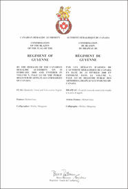 Letters patent confirming the blazon of the Flag of the Regiment of Guyenne