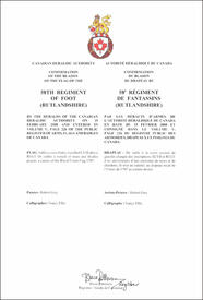 Letters patent confirming the blazon of the Flag of the 58th Regiment of Foot (Rutlandshire)