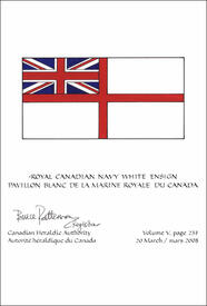 Lettres patentes confirmant le blasonnement du Pavillon blanc de la Marine royale du Canada