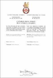 Letters patent confirming the blazon of the Canadian Blue Ensign