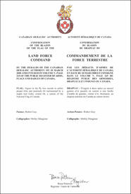 Lettres patentes confirmant le blasonnement du drapeau du Commandement de la Force terrestre