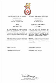 Letters patent confirming the blazon of the Flag of the Air Command