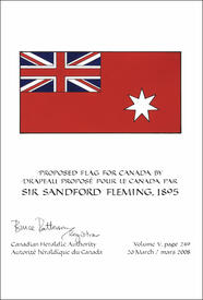 Letters patent confirming the blazon of the Proposed Flag: Sir Sandford Fleming, 1895 Letters patent confirming the blazon of the Proposed Flag: Sir Sandford Fleming, 1895