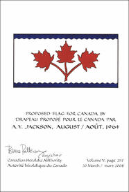 Letters patent confirming the blazon of the Proposed Flag: A.Y. Jackson, 1964