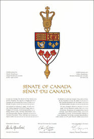 Lettres patentes confirmant l'usage d'un insigne par la Sénat du Canada