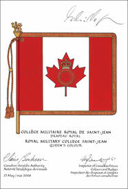 Letters patent approving the Flag of the Royal Military College Saint-Jean