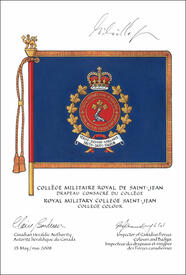 Lettres patentes approuvant le drapeau du Collège militaire royal de Saint-Jean