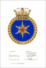 Lettres patentes confirmant le blasonnement de l'insigne du NCSM Star Lettres patentes confirmant le blasonnement de l'insigne du NCSM Star