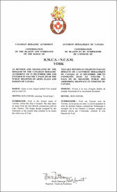 Lettres patentes confirmant le blasonnement de l'insigne du NCSM York