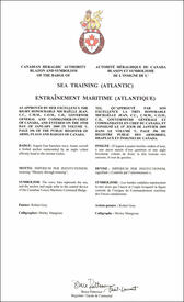 Letters patent approving the Badge of Sea Training (Atlantic)