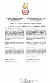 Lettres patentes approuvant l'insigne de la Qualification de base d'opérations spéciales