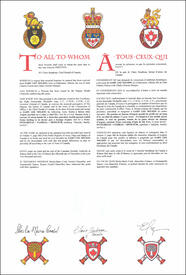 Lettres patentes concédant des emblèmes héraldiques à Gary Lee Nelson