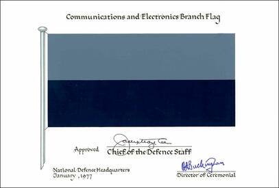 Letters patent confirming the blazon of the Flag and Badge of the Communications and Electronics Branch