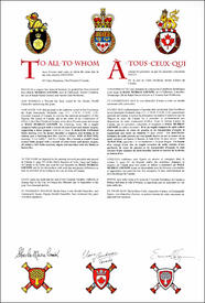 Lettres patentes concédant des emblèmes héraldiques à Dale Murray Gienow Lettres patentes concédant des emblèmes héraldiques à Dale Murray Gienow