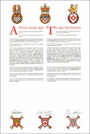 Lettres patentes concédant des emblèmes héraldiques à Edmundston