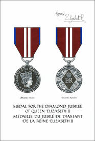 Lettres patentes enregistrant la Médaille du jubilé de diamant de la reine Elizabeth II