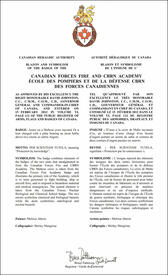 Lettres patentes approuvant l'insigne de l'École des pompiers et de la défense CBRN des Forces canadiennes