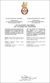 Lettres patentes confirmant le blasonnement de l'insigne du 429e Escadron de transport