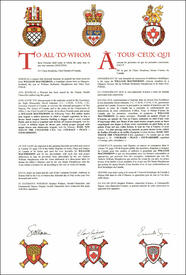 Lettres patentes concédant des emblèmes héraldiques à William Macpherson