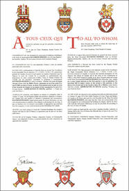 Lettres patentes concédant des emblèmes héraldiques à Raymond Poisson Lettres patentes concédant des emblèmes héraldiques à Raymond Poisson