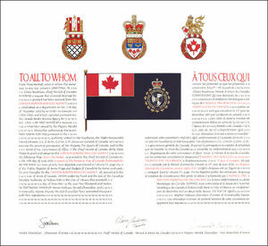 Letters patent granting a Flag to the Canada Border Services Agency