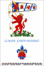 Library painting of the heraldic emblems of Claude Joseph Bourret