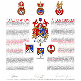 Letters patents granting heraldic emblems to Bryce Jordan Casavant