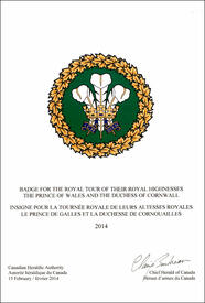 Letters patent registering the heraldic emblems of Prince Charles, Prince of Wales