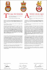 Lettres patentes concédant des emblèmes héraldiques à Colin Robert Johnson Lettres patentes concédant des emblèmes héraldiques à Colin Robert Johnson