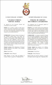 Lettres patentes approuvant l'Insigne de service des Forces canadiennes