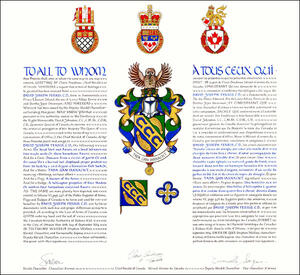 Letters patent granting heraldic emblems to David Joseph Ferris