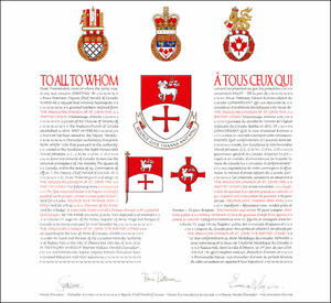 Letters patent granting heraldic emblems to The Anglican Church of St. John the Baptist (Dixie)