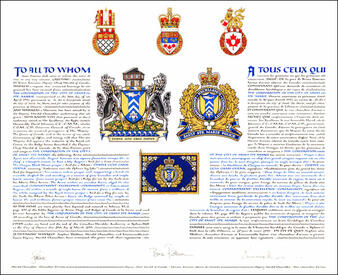 Lettres patentes concédant des emblèmes héraldiques à The Corporation of the City of Sault Ste. Marie