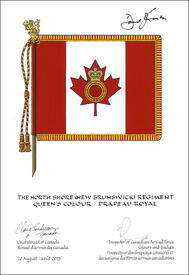 Letters patent approving the Flag of The North Shore (New Brunswick) Regiment