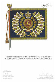 Lettres patentes approuvant le drapeau de The North Shore (New Brunswick) Regiment