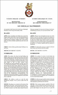 Armoiries d'Ian Douglas Macpherson